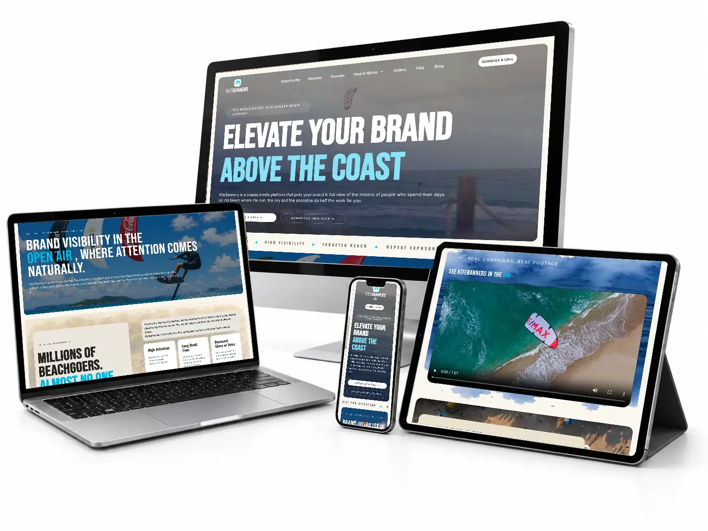 KiteBanners website design mockup